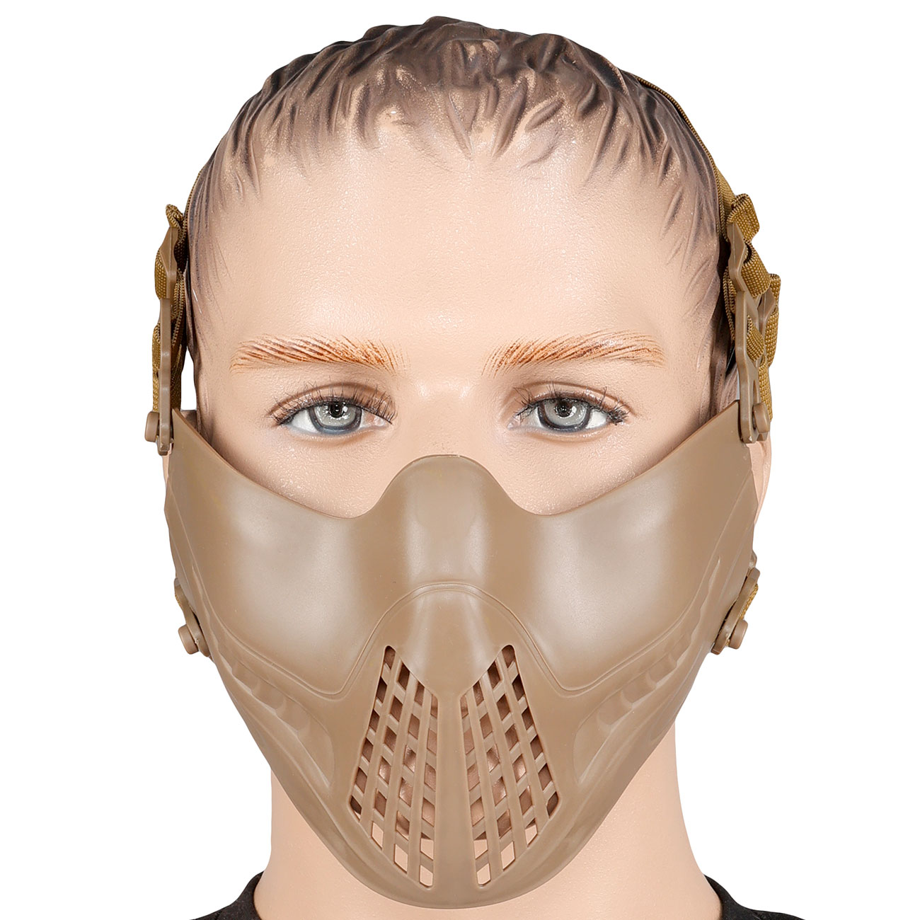 WoSport Pilot TPU-Verbundkunststoff Airsoft-Halbmaske 600 FPS tan Bild 1