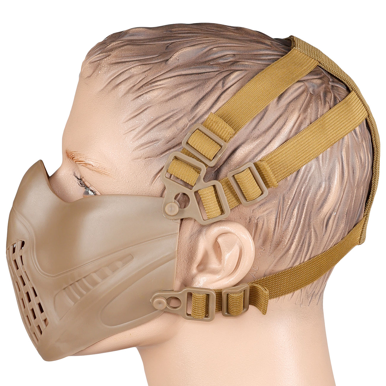 WoSport Pilot TPU-Verbundkunststoff Airsoft-Halbmaske 600 FPS tan Bild 2