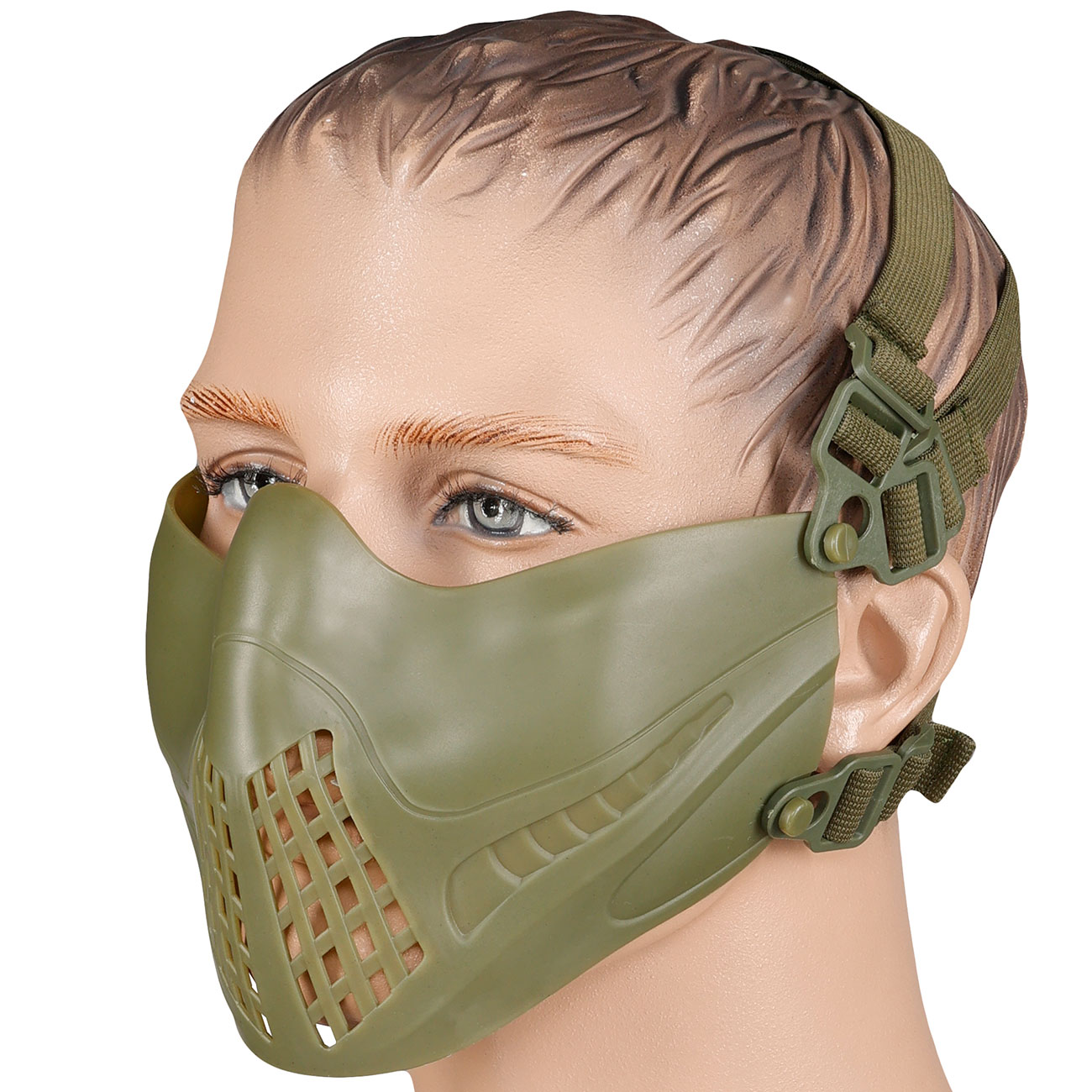 WoSport Pilot TPU-Verbundkunststoff Airsoft-Halbmaske 600 FPS oliv