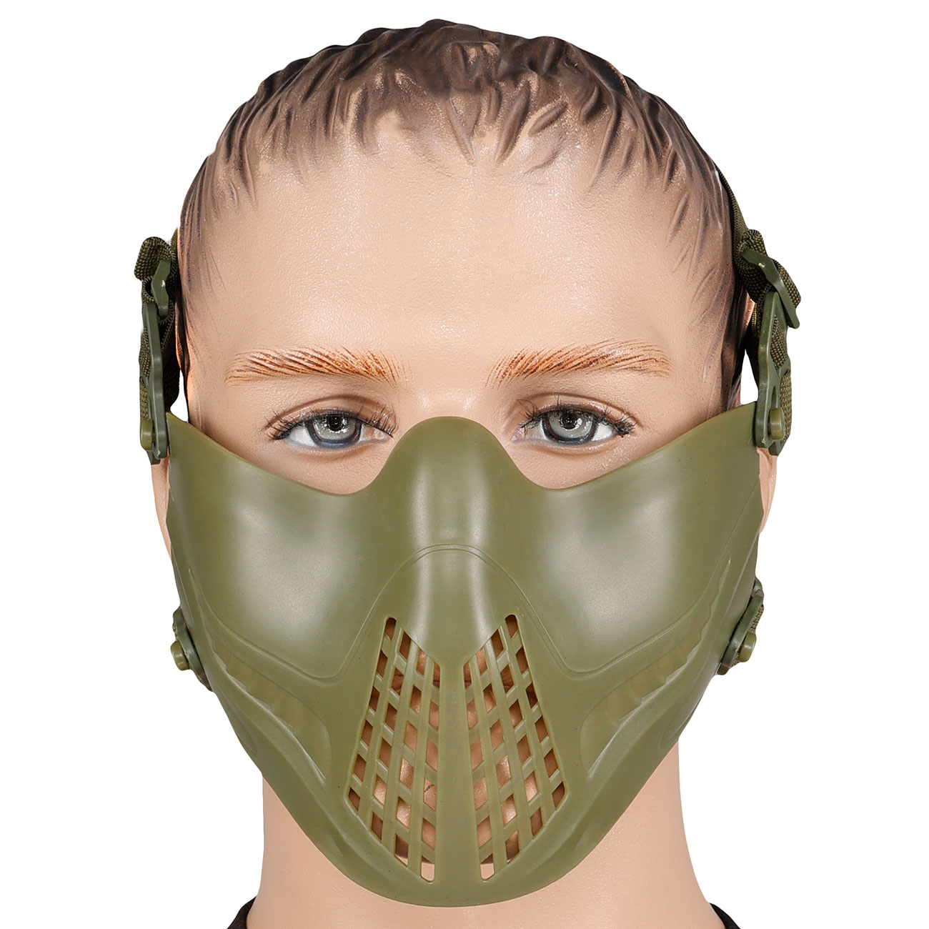WoSport Pilot TPU-Verbundkunststoff Airsoft-Halbmaske 600 FPS oliv Bild 1