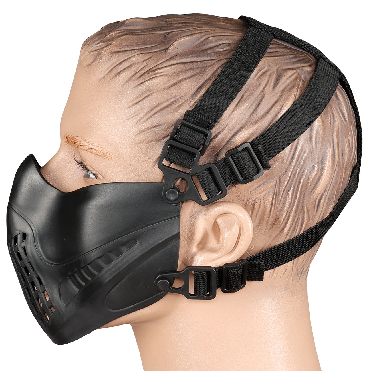 WoSport Pilot TPU-Verbundkunststoff Airsoft-Halbmaske 600 FPS schwarz Bild 2