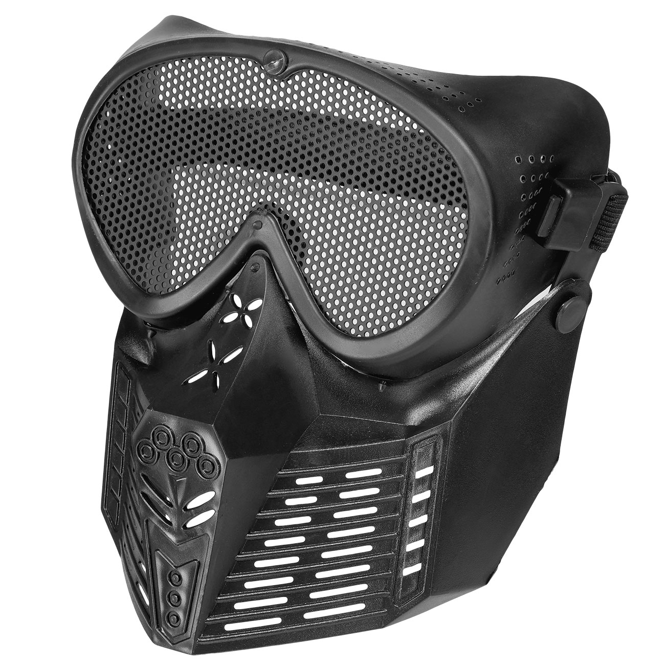 Fidragon SA-Upgrade Gittermaske mit Mundabdeckung Full Face schwarz