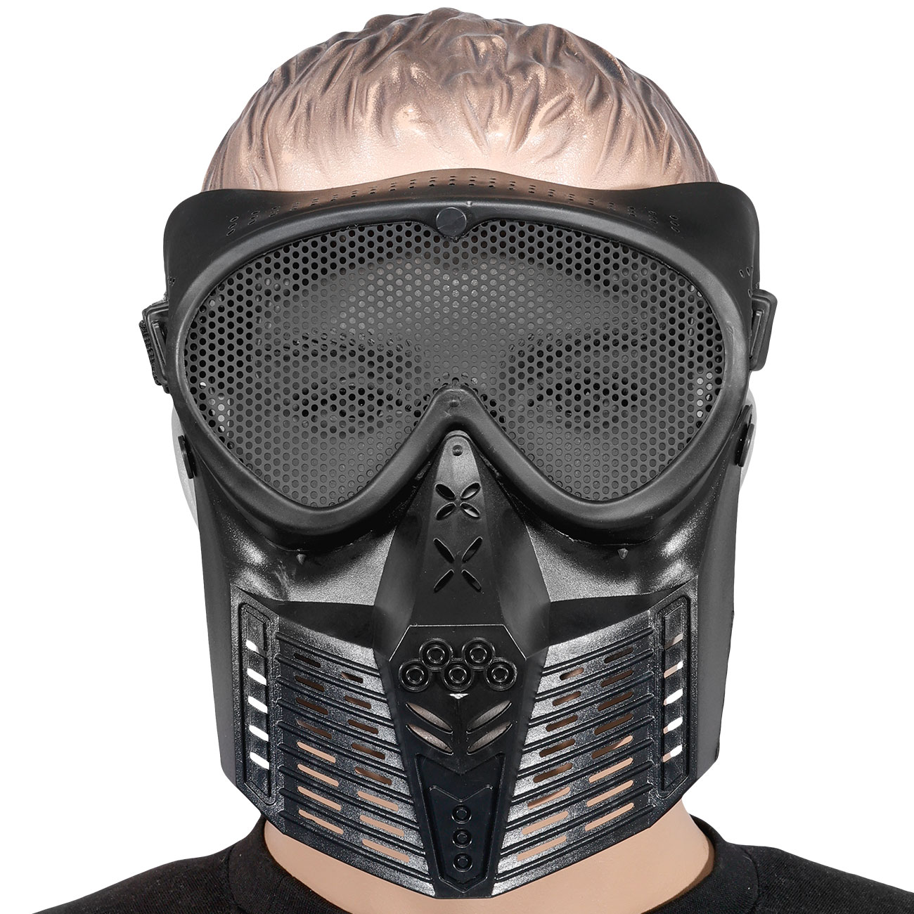 Fidragon SA-Upgrade Gittermaske mit Mundabdeckung Full Face schwarz Bild 5