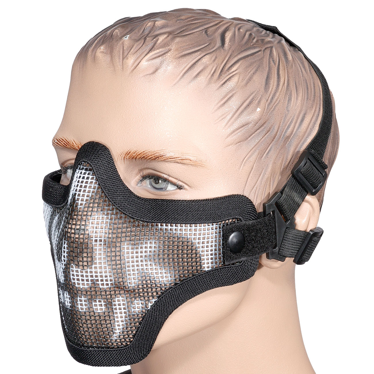 WoSport WST Scout V1 Airsoft Gittermaske Lower Face Black Skull