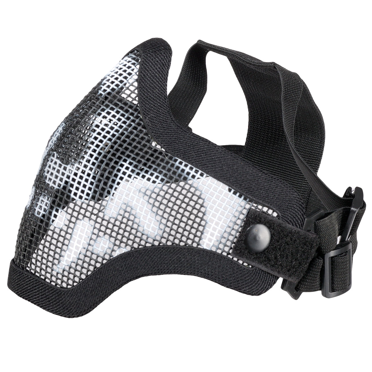 WoSport WST Scout V1 Airsoft Gittermaske Lower Face Black Skull Bild 4