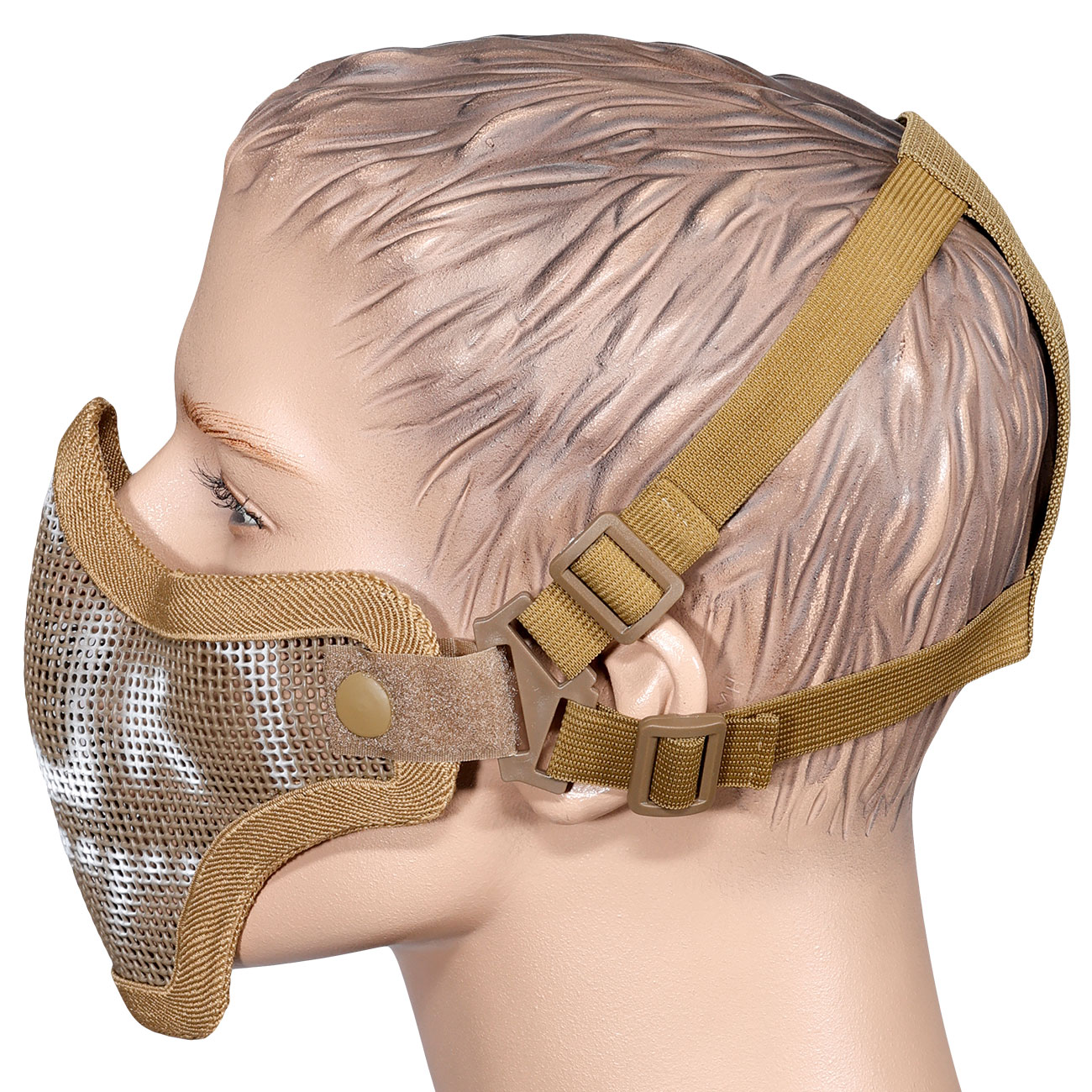 WoSport WST Scout V1 Airsoft Gittermaske Lower Face Tan Skull Bild 2