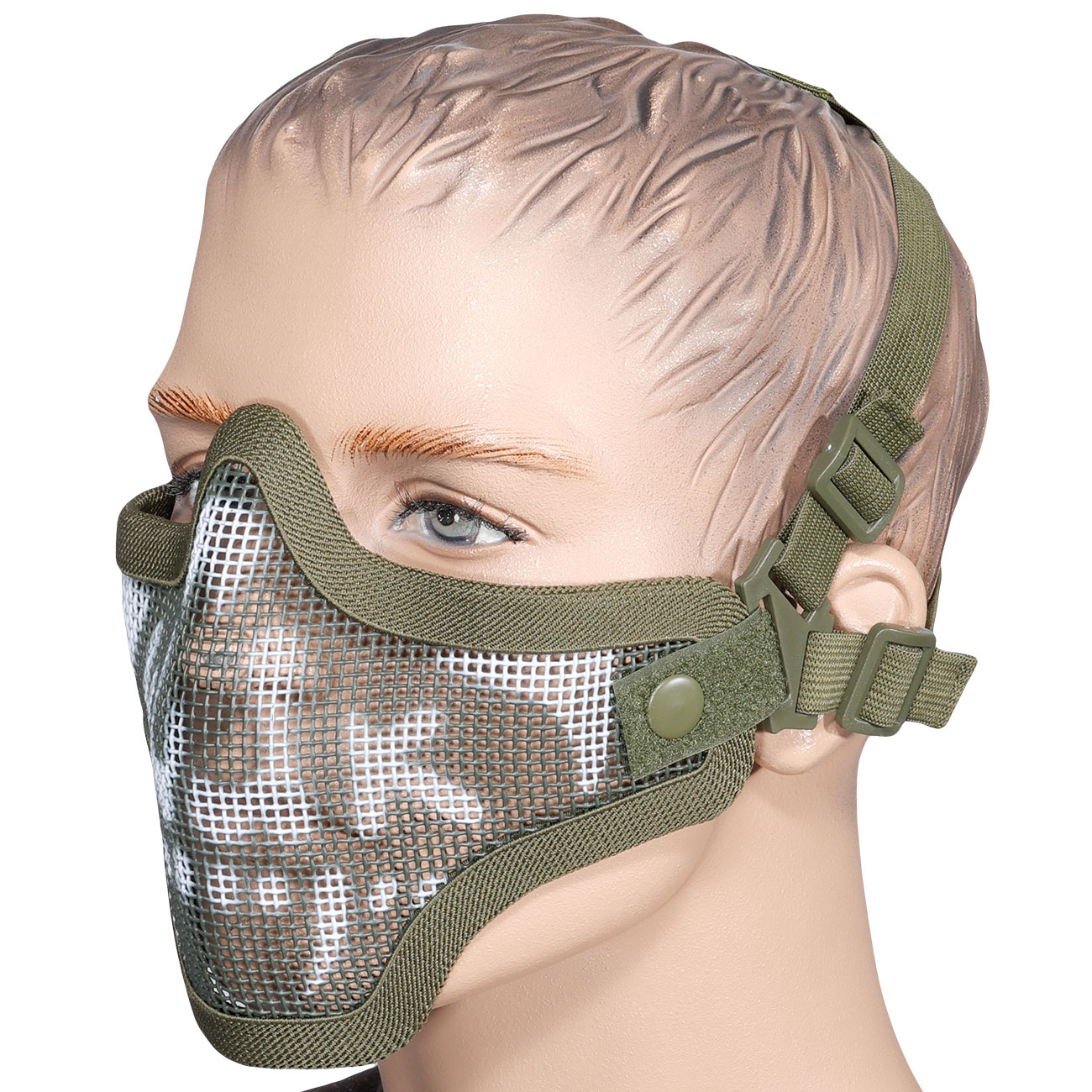 WoSport WST Scout V1 Airsoft Gittermaske Lower Face OD Skull