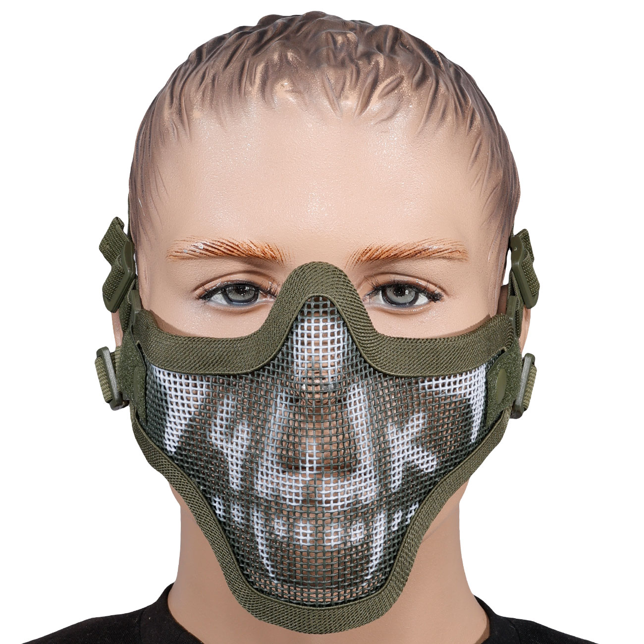 WoSport WST Scout V1 Airsoft Gittermaske Lower Face OD Skull Bild 1