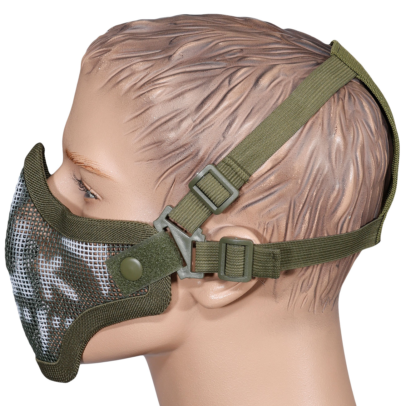 WoSport WST Scout V1 Airsoft Gittermaske Lower Face OD Skull Bild 2
