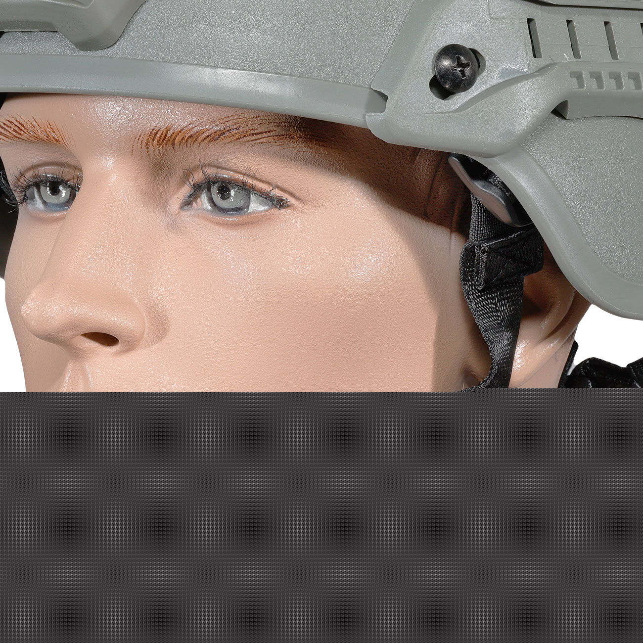 WoSport Airsoft Helm MICH 2000 Standard Style mit NVG Mount verstellbar grau Bild 5
