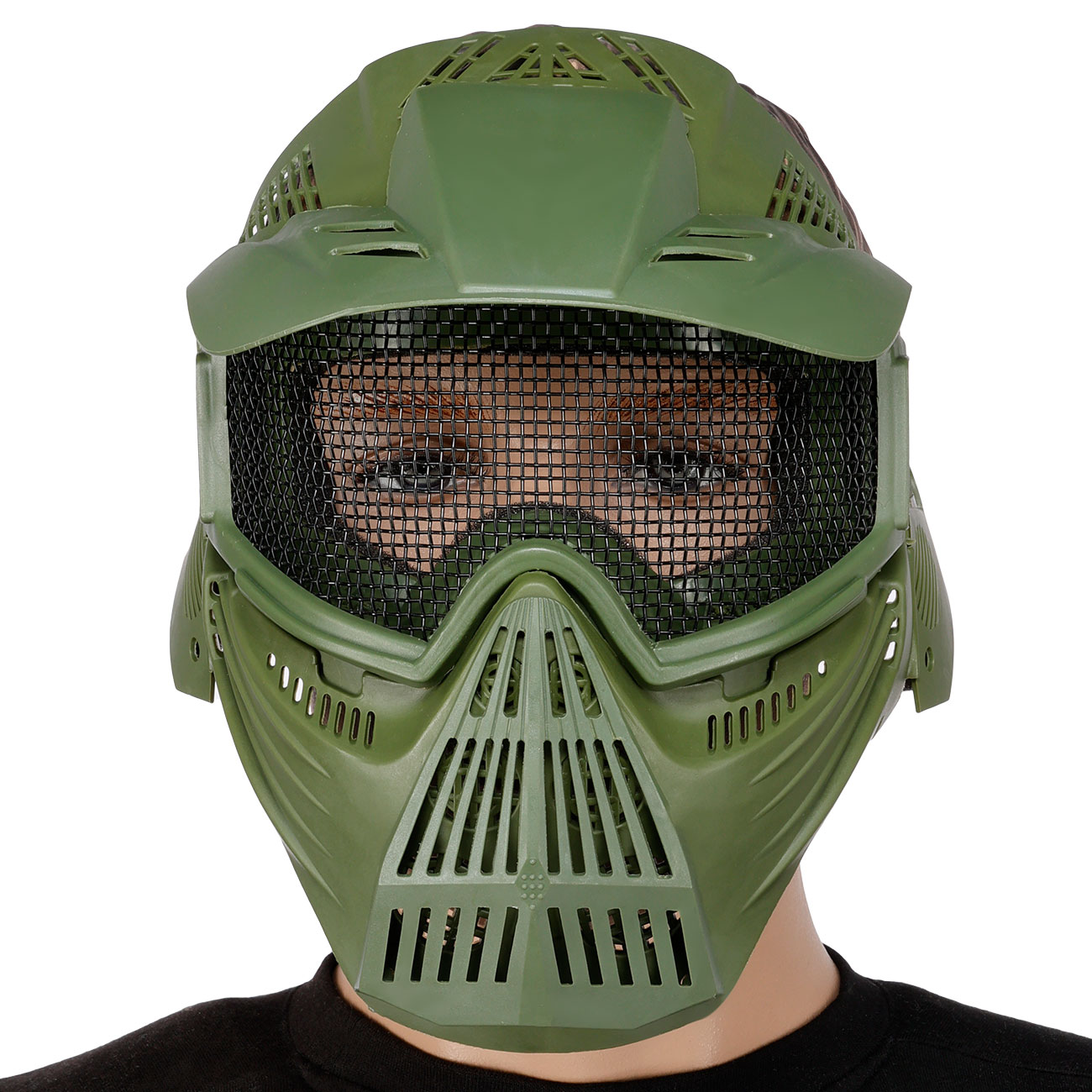 Fidragon Transformer Leader Gittermaske m. Mundabdeckung Full Face oliv Bild 1