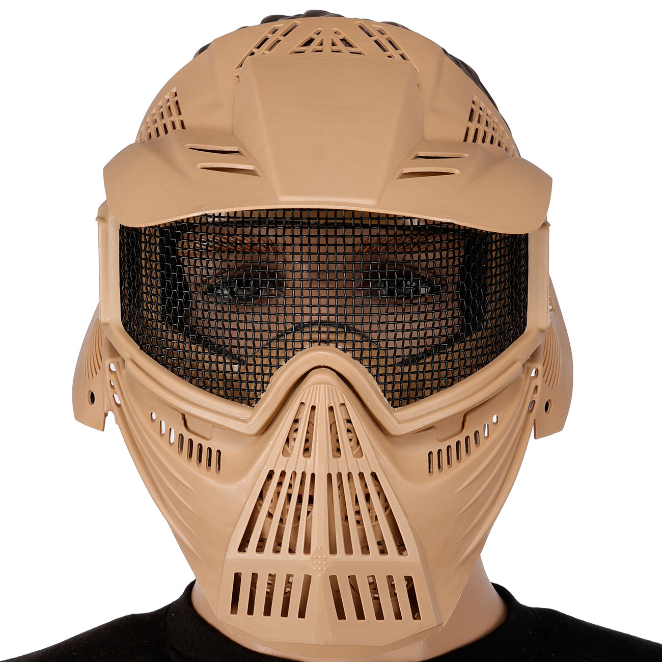 Fidragon Transformer Leader Gittermaske m. Mundabdeckung Full Face tan Bild 1