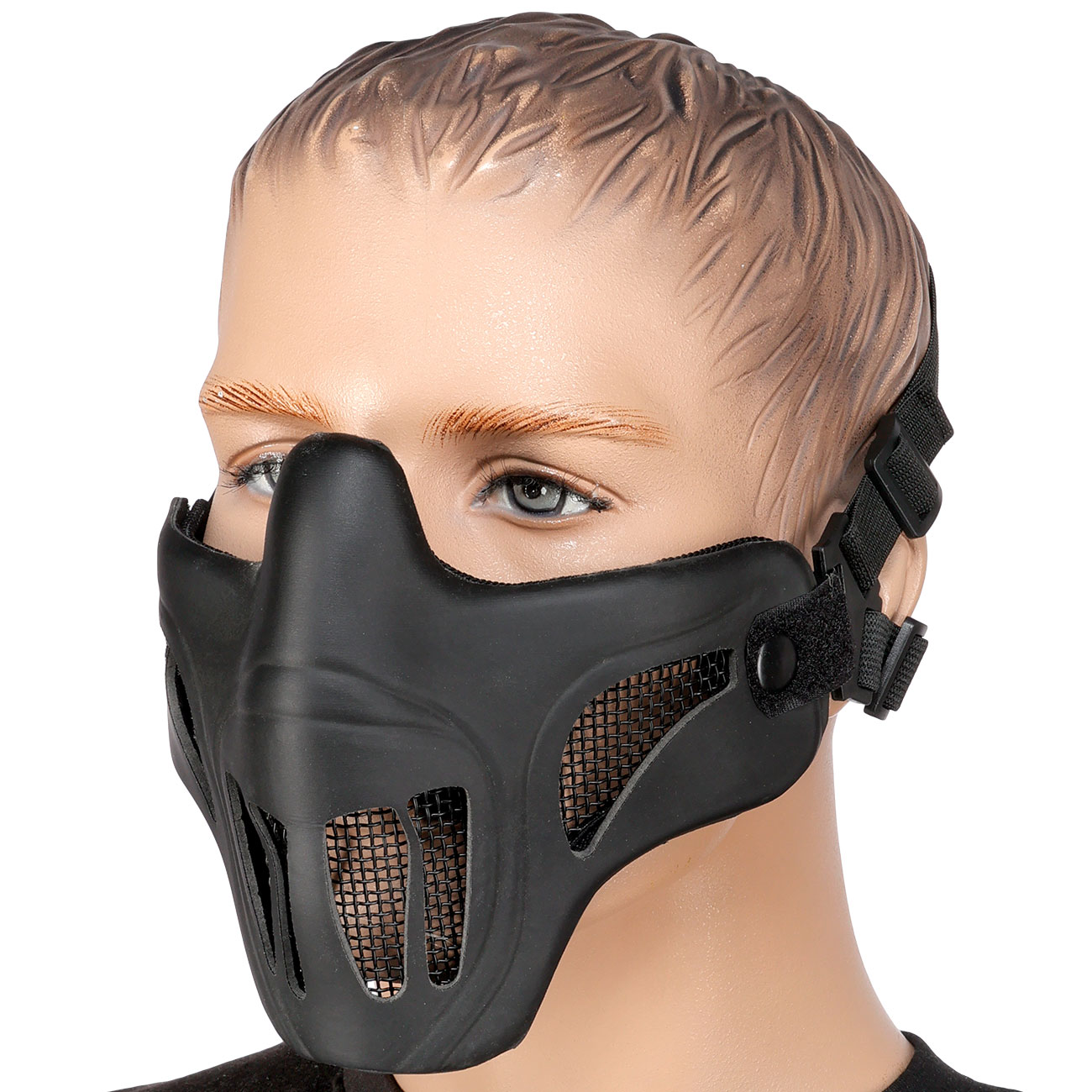 WoSport WST Scout V1 Improved Airsoft Gittermaske Lower Face schwarz