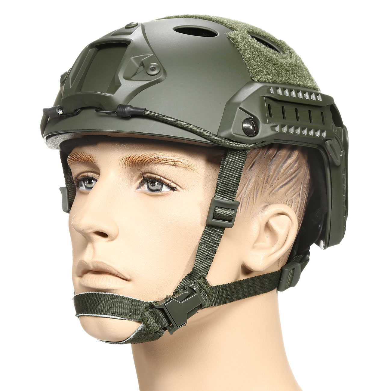 nHelmet Airsoft Helm FAST PJ Maritime Railed mit NVG Mount oliv