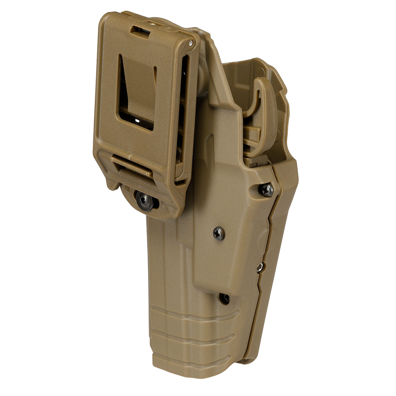 WoSport Universal Type-D Holster Kunststoff m. Grtelhalter fr Pistolen rechts tan Bild 3