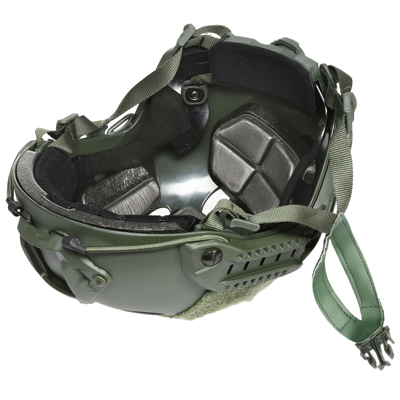 nHelmet FAST PJ Maritime Railed Airsoft Helm mit NVG Mount oliv Bild 9