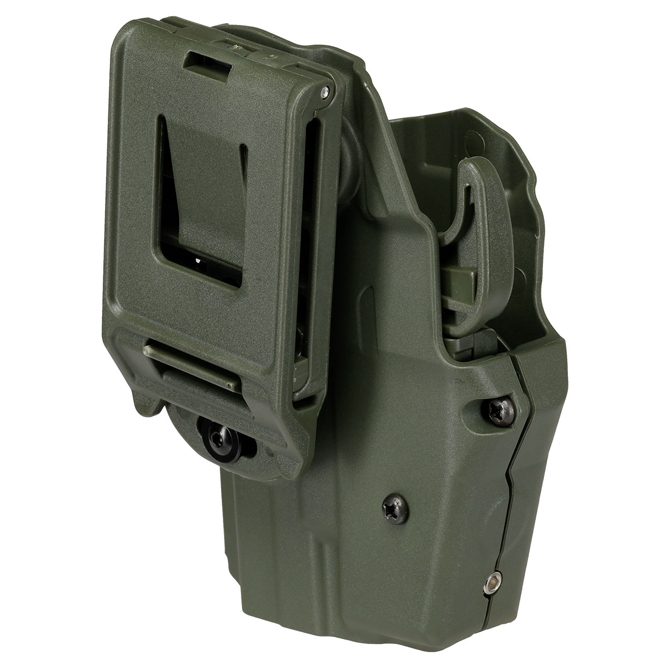 WoSport Universal Type-F Holster Kunststoff m. Grtelhalter fr Pistolen rechts oliv Bild 3
