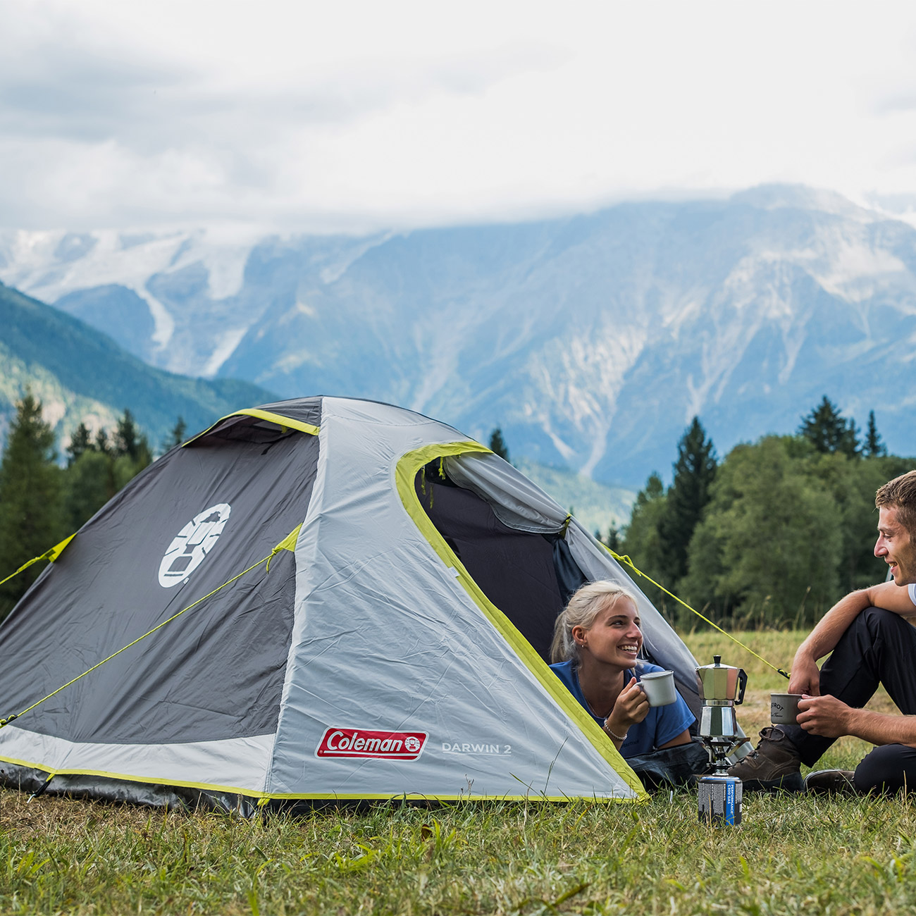 Coleman Zelt Darwin fr 2 Personen grau/grn Bild 1