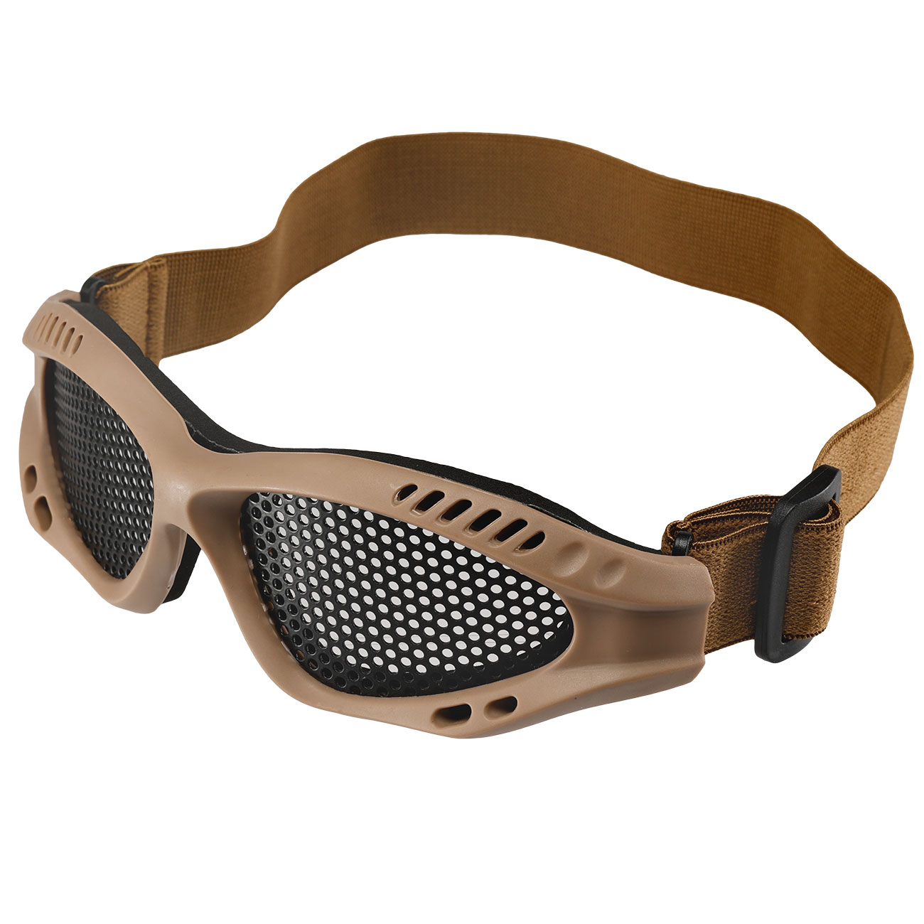 WoSport Tactical Goggle Round-Steelmesh Eye Protection Airsoft Gitterbrille tan