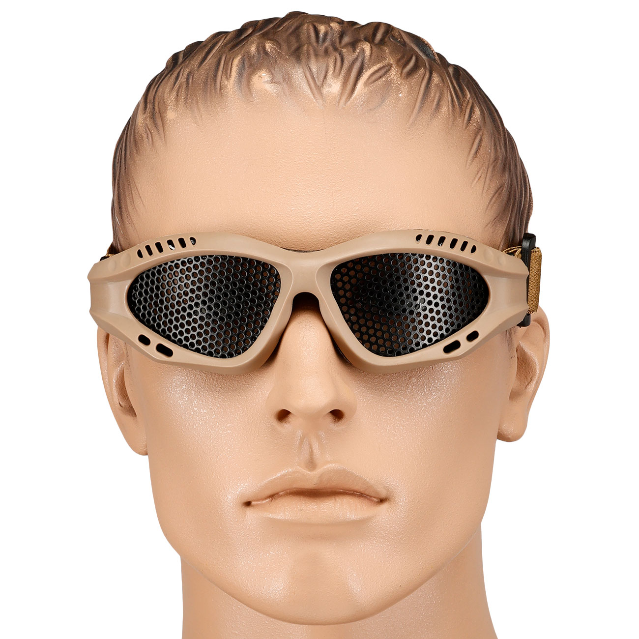 WoSport Tactical Goggle Round-Steelmesh Eye Protection Airsoft Gitterbrille tan Bild 5