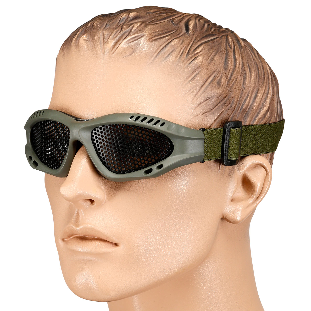 WoSport Tactical Goggle Round-Steelmesh Eye Protection Airsoft Gitterbrille oliv Bild 4