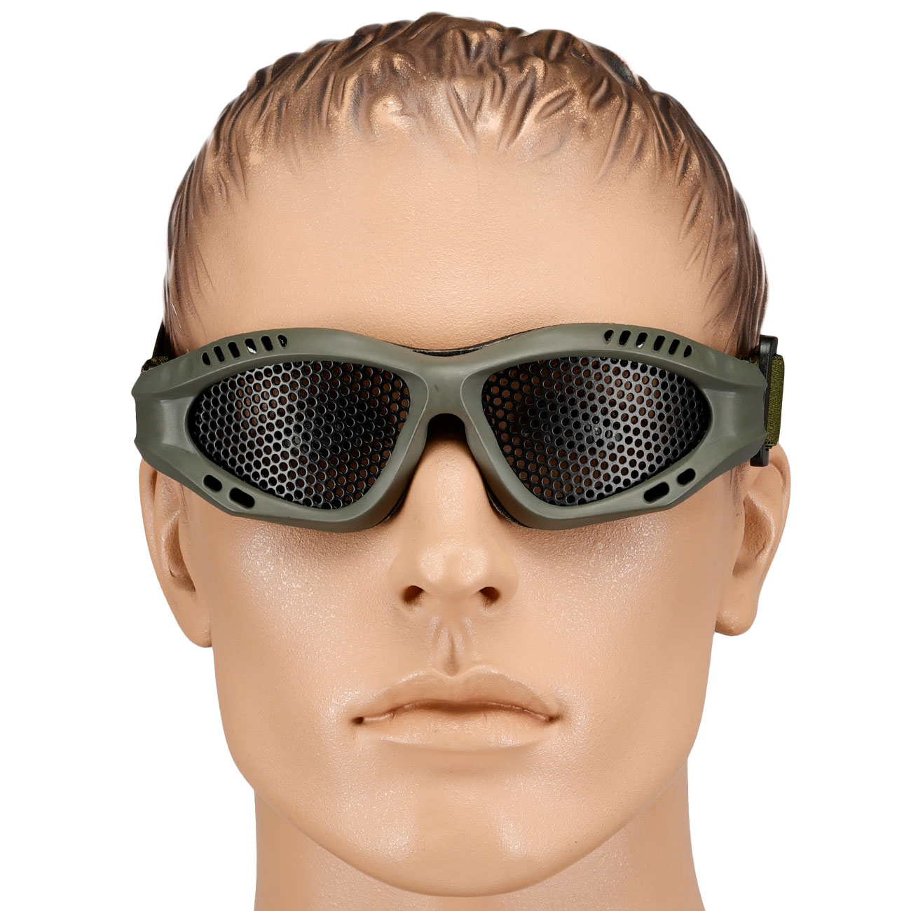WoSport Tactical Goggle Round-Steelmesh Eye Protection Airsoft Gitterbrille oliv Bild 5