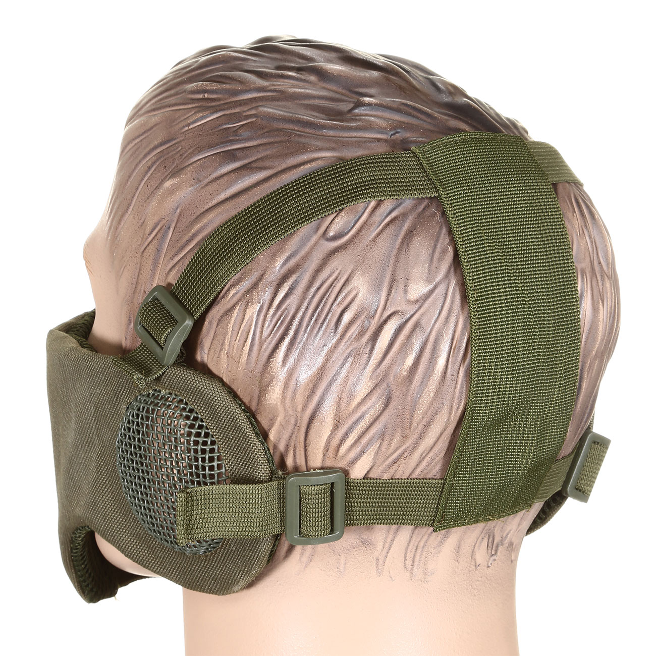 Nuprol Mesh Mask V3 Gittermaske Lower Face Shield mit Ohrabdeckung oliv Bild 2