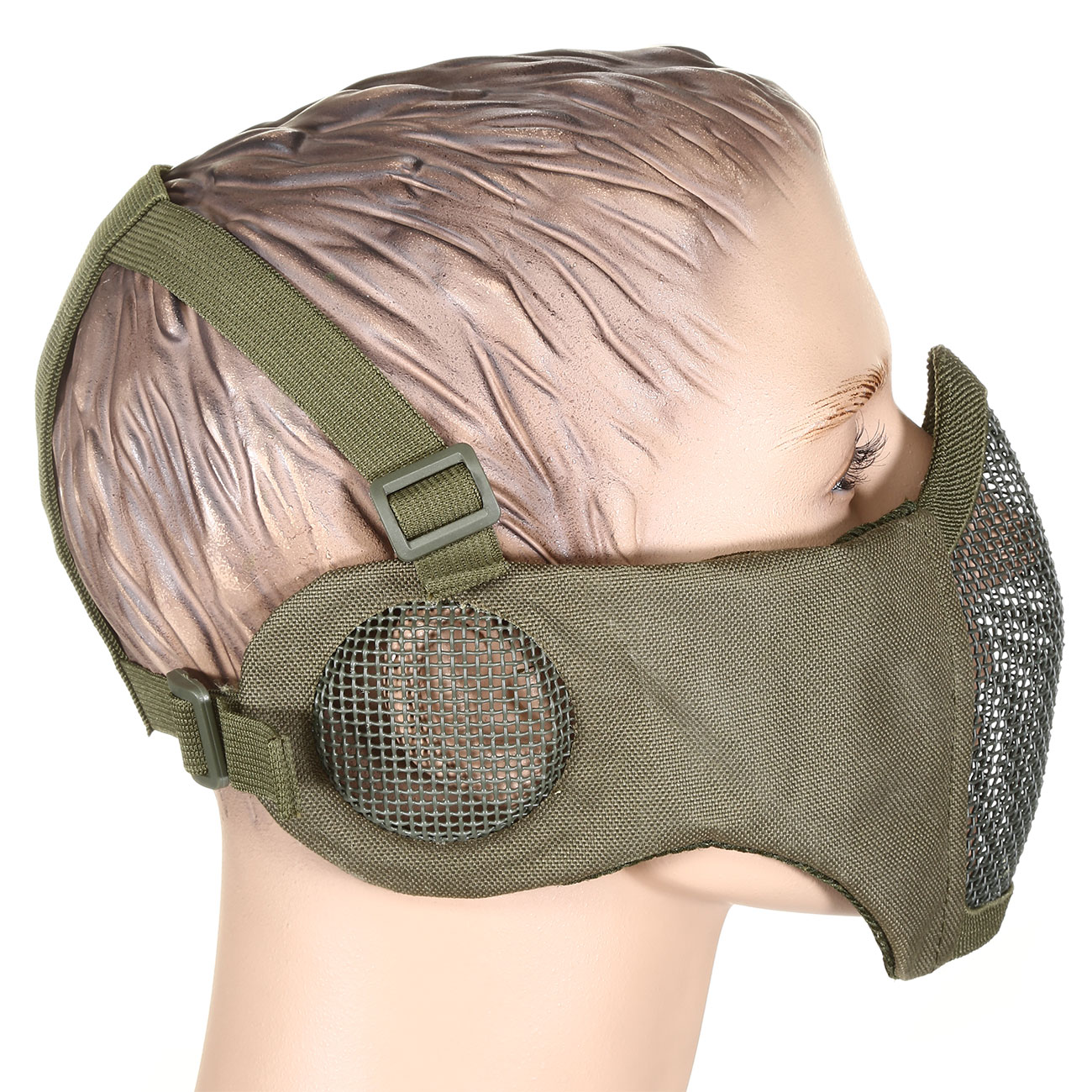 Nuprol Mesh Mask V3 Gittermaske Lower Face Shield mit Ohrabdeckung oliv Bild 3
