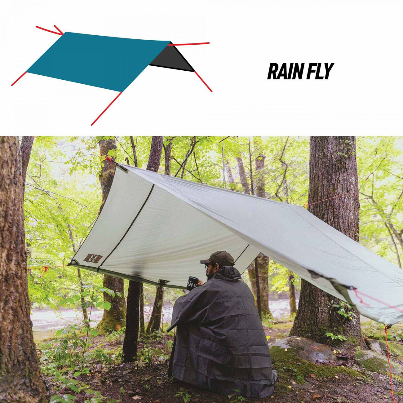 Grand Trunk Moab All-in-one Shelter Hammock grn inkl. Aluminiumheringe und Transportbeutel Bild 6