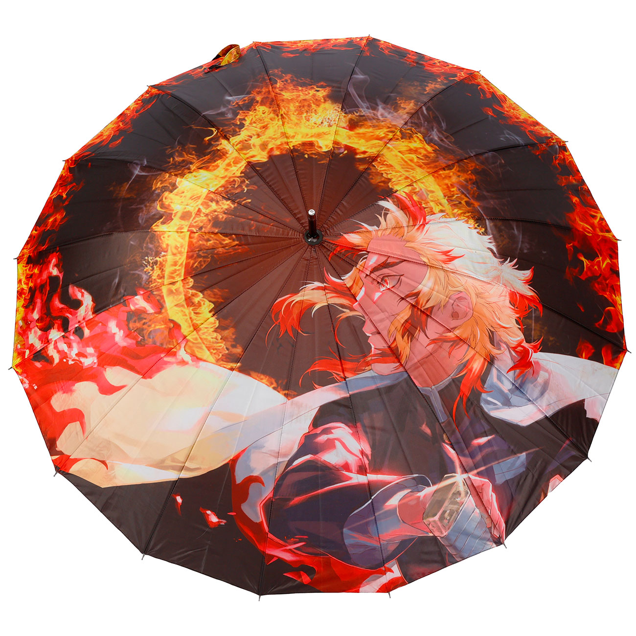 Regenschirm Katanaoptik Demon Slayer Motiv Kyoujurou orange/wei 110 cm Bild 1
