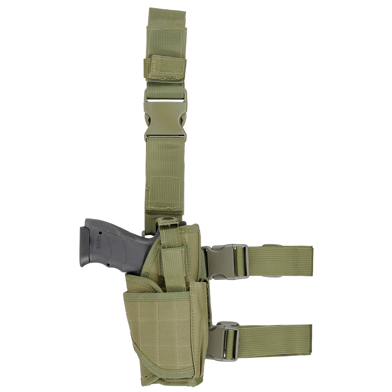 WoSport Universal Tactical Beinholster fr Pistole und Ersatzmagazin Nylon-Fabric rechts oliv Bild 2