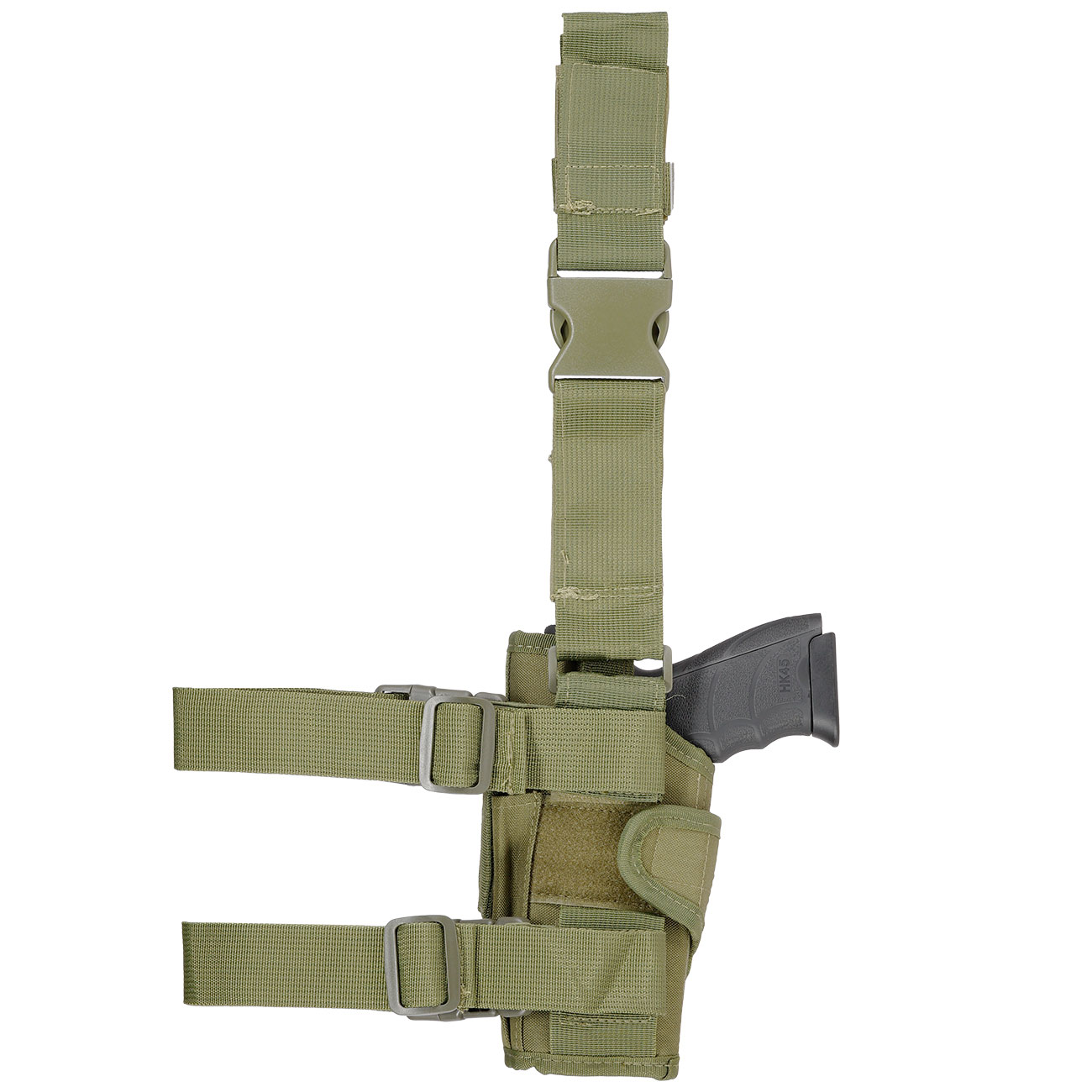 WoSport Universal Tactical Beinholster fr Pistole und Ersatzmagazin Nylon-Fabric rechts oliv Bild 3