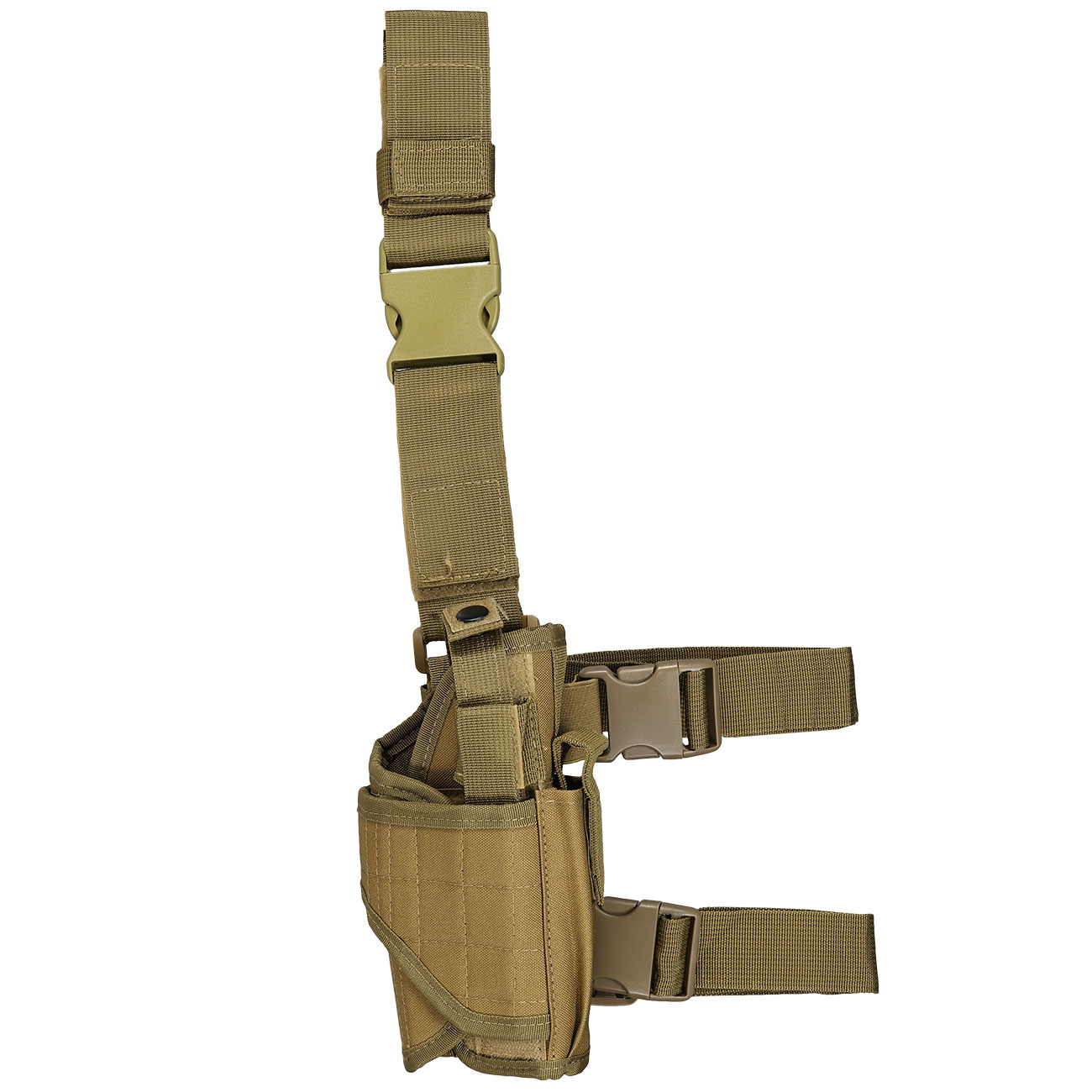 WoSport Universal Tactical Beinholster fr Pistole und Ersatzmagazin Nylon-Fabric rechts tan