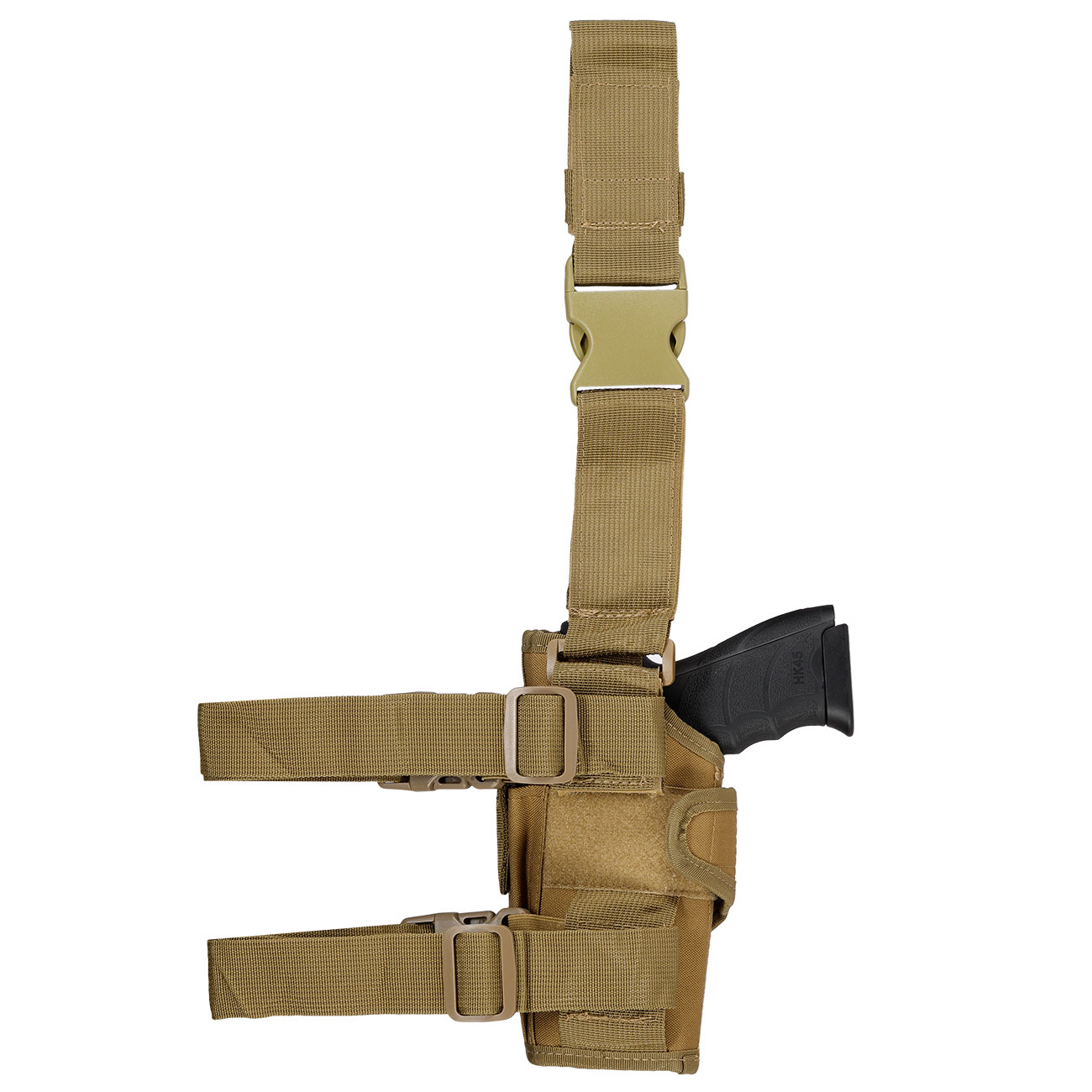 WoSport Universal Tactical Beinholster fr Pistole und Ersatzmagazin Nylon-Fabric rechts tan Bild 3