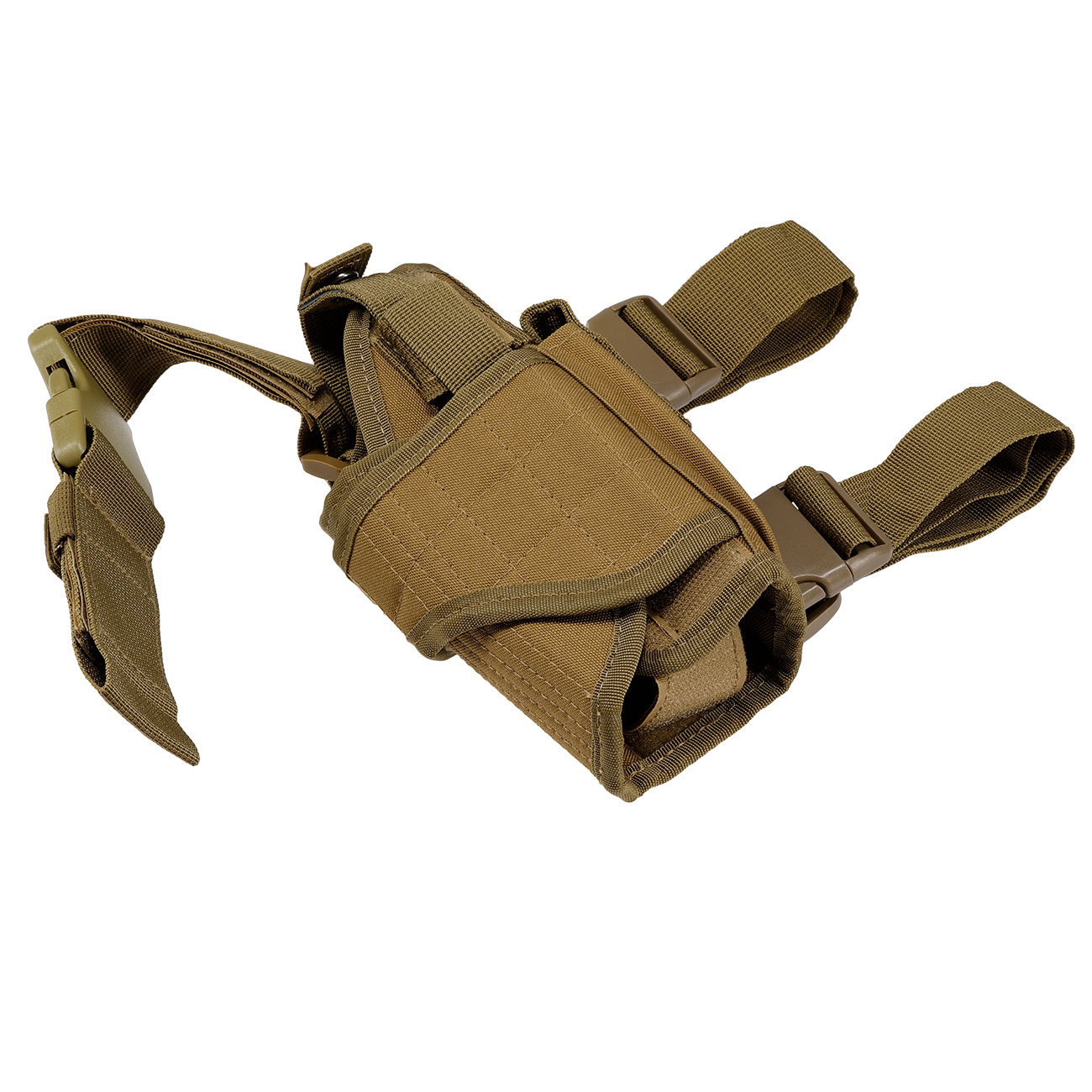 WoSport Universal Tactical Beinholster fr Pistole und Ersatzmagazin Nylon-Fabric rechts tan Bild 6