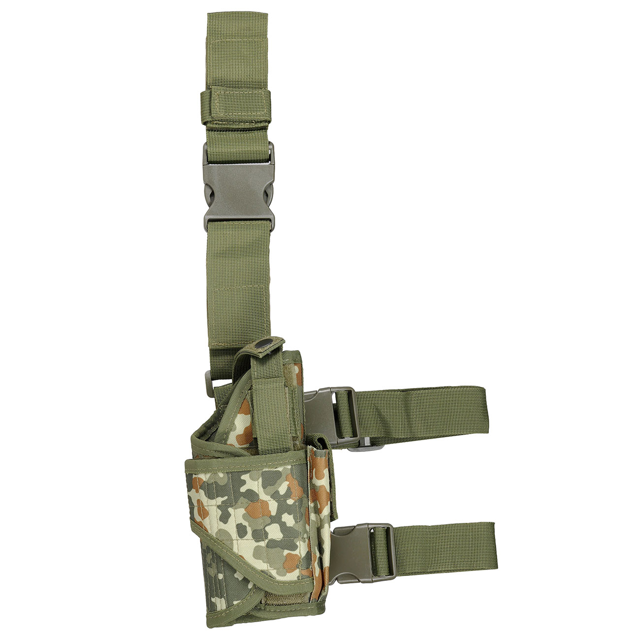 WoSport Universal Tactical Beinholster fr Pistole und Ersatzmagazin Nylon-Fabric rechts flecktarn