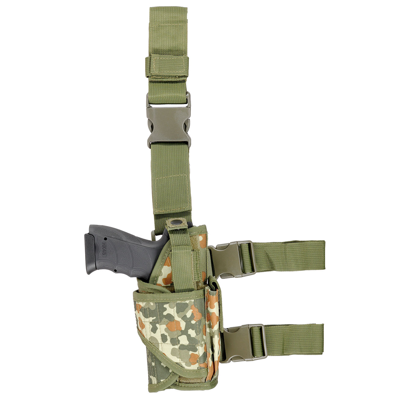 WoSport Universal Tactical Beinholster fr Pistole und Ersatzmagazin Nylon-Fabric rechts flecktarn Bild 2