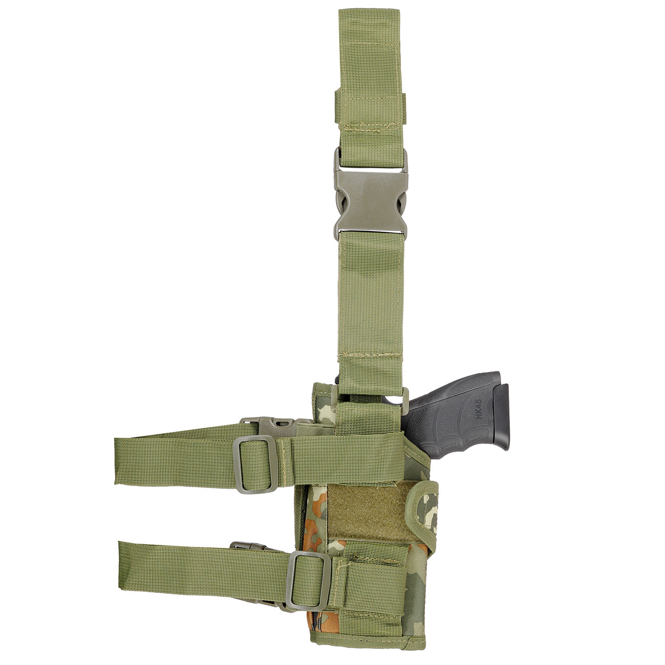WoSport Universal Tactical Beinholster fr Pistole und Ersatzmagazin Nylon-Fabric rechts flecktarn Bild 3