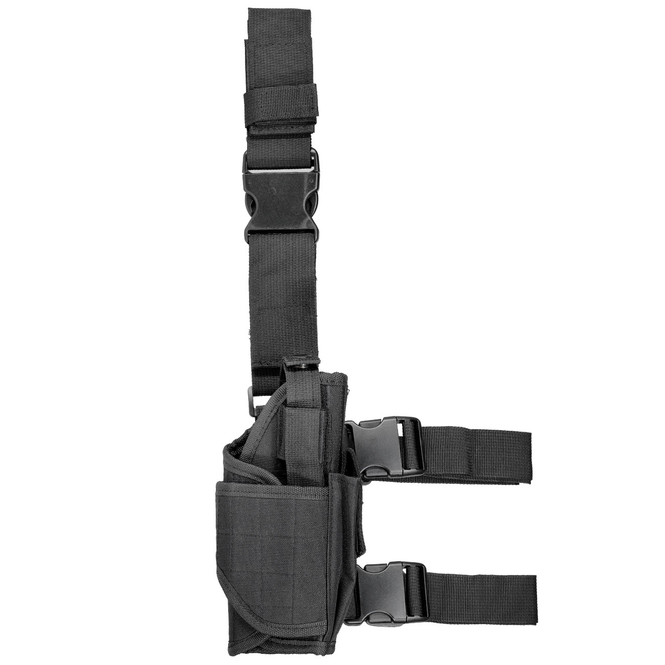 WoSport Universal Tactical Beinholster fr Pistole und Ersatzmagazin Nylon-Fabric rechts schwarz