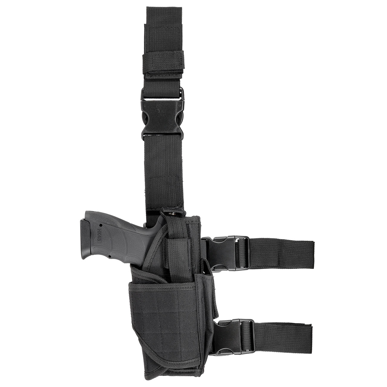 WoSport Universal Tactical Beinholster fr Pistole und Ersatzmagazin Nylon-Fabric rechts schwarz Bild 2