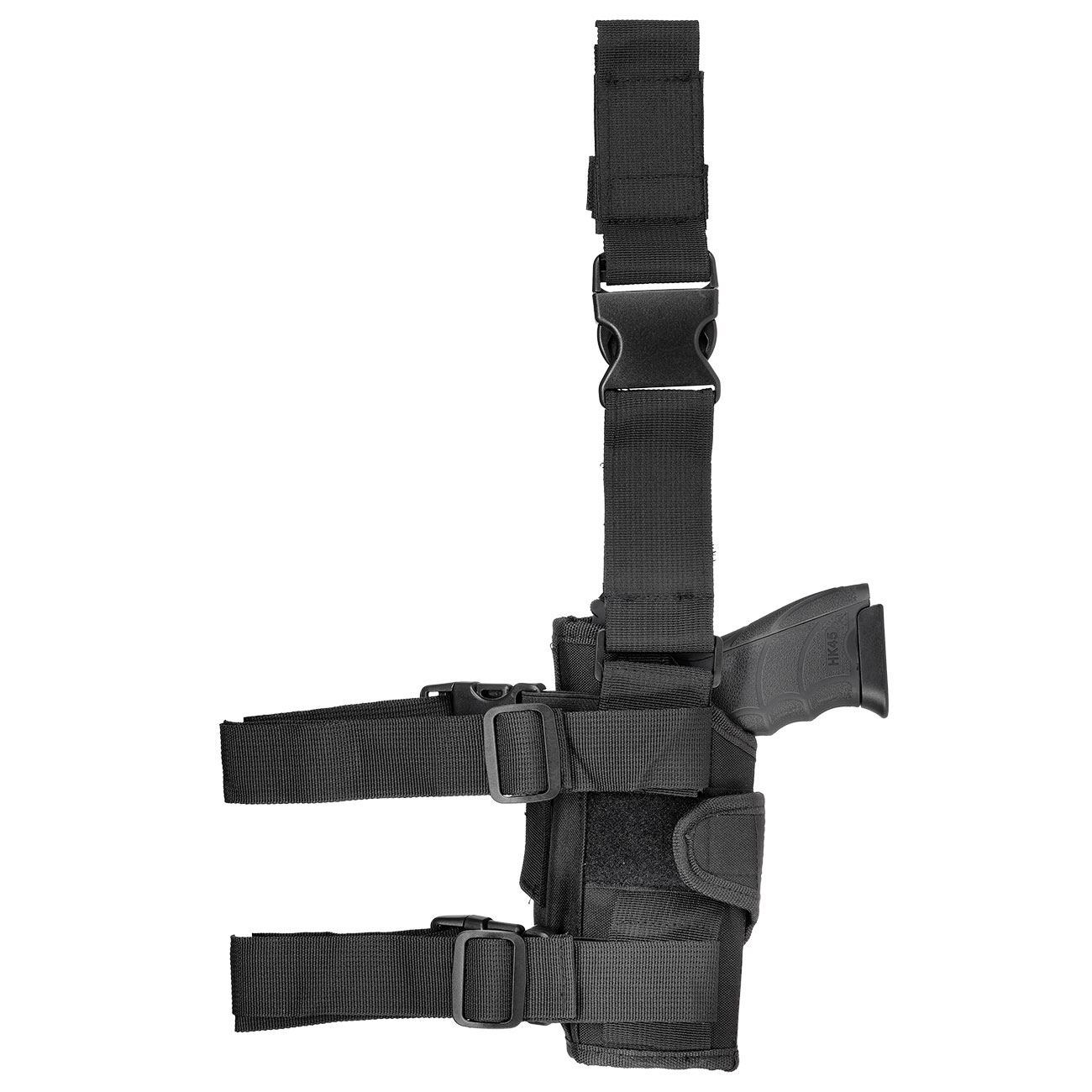 WoSport Universal Tactical Beinholster fr Pistole und Ersatzmagazin Nylon-Fabric rechts schwarz Bild 3