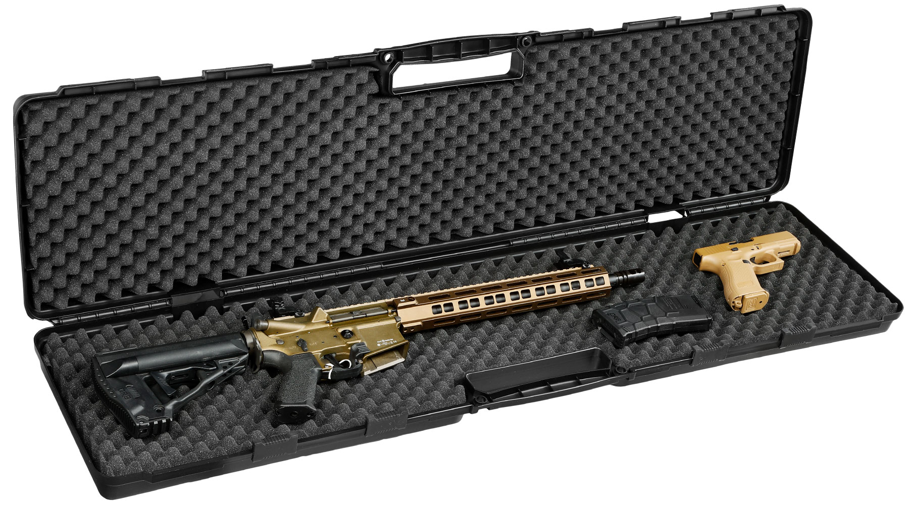 MAX Tactical Hard Case Waffenkoffer 120 x 33 x 11,5 cm Waben-Schaumstoff schwarz Bild 5