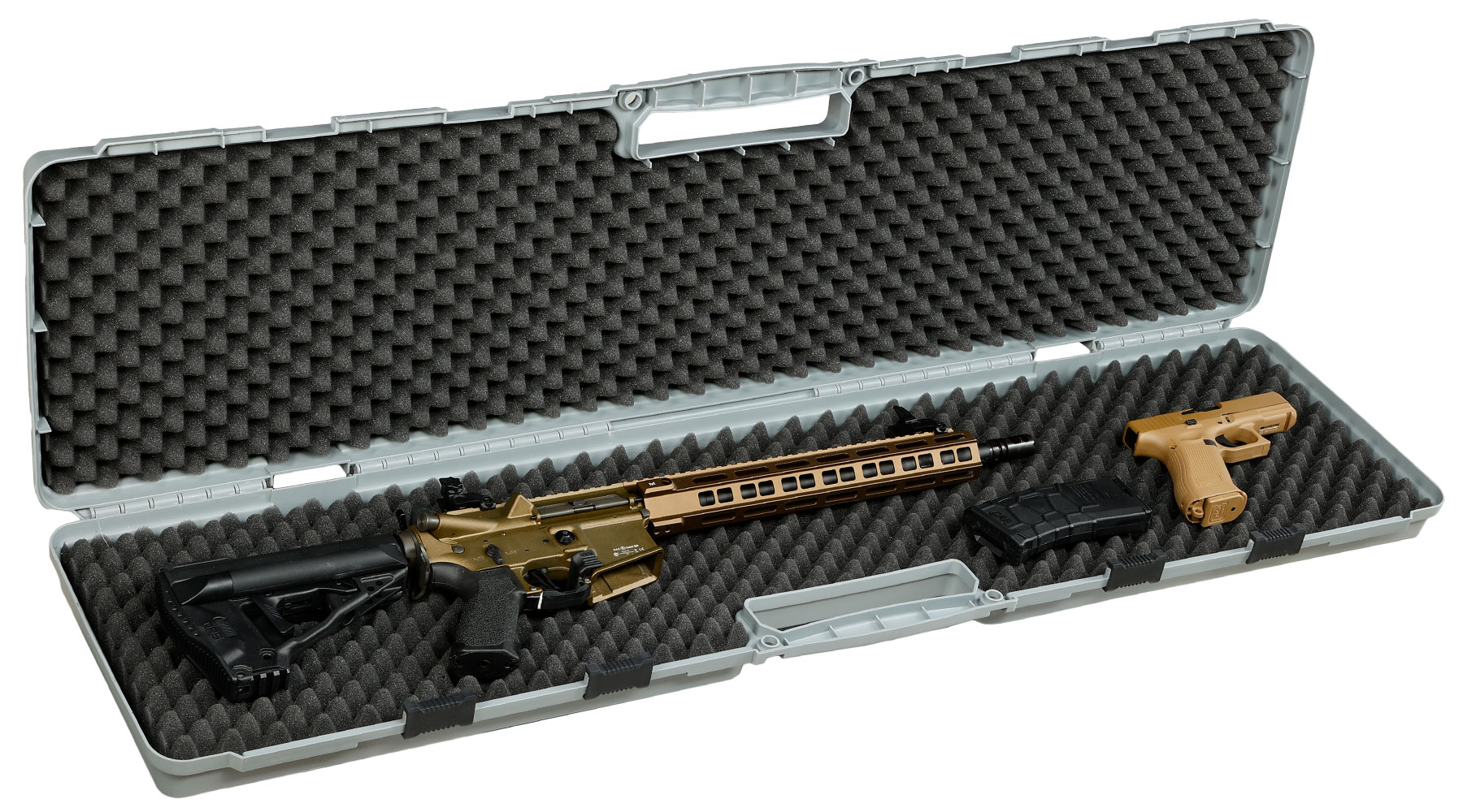MAX Tactical Hard Case Waffenkoffer 120 x 33 x 11,5 cm Waben-Schaumstoff grau Bild 5