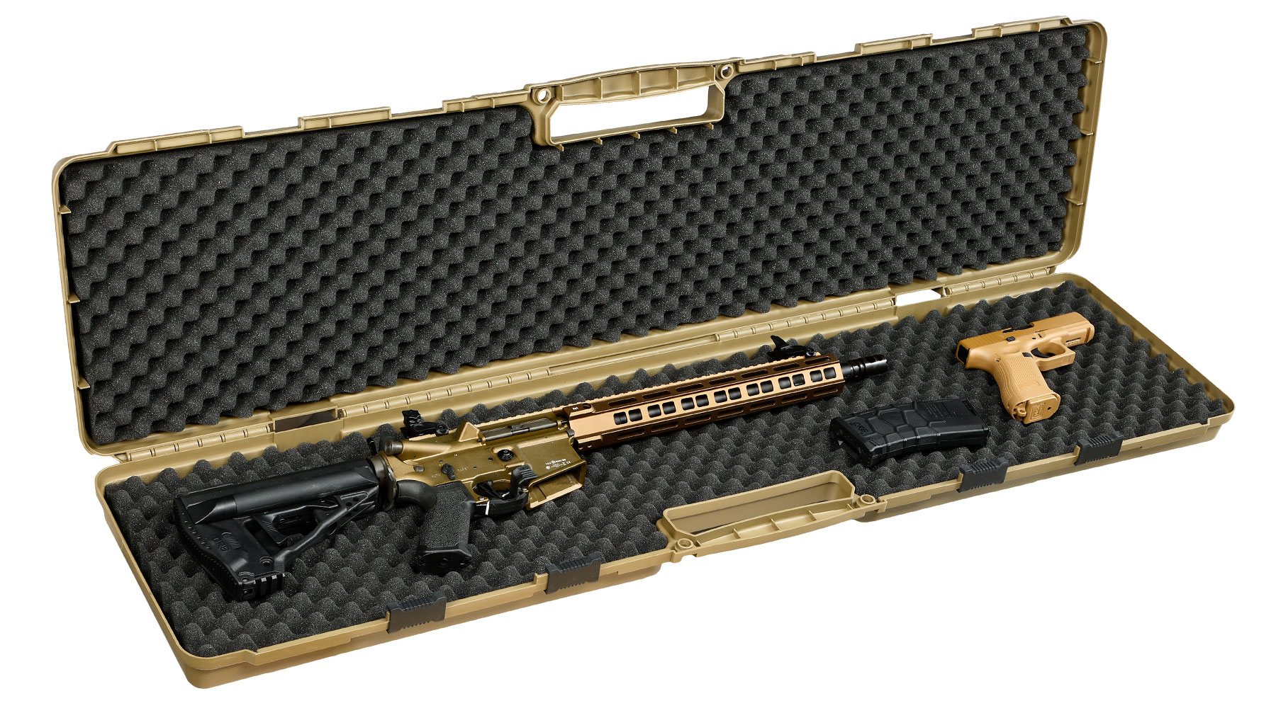 MAX Tactical Hard Case Waffenkoffer 120 x 33 x 11,5 cm Waben-Schaumstoff oliv Bild 5