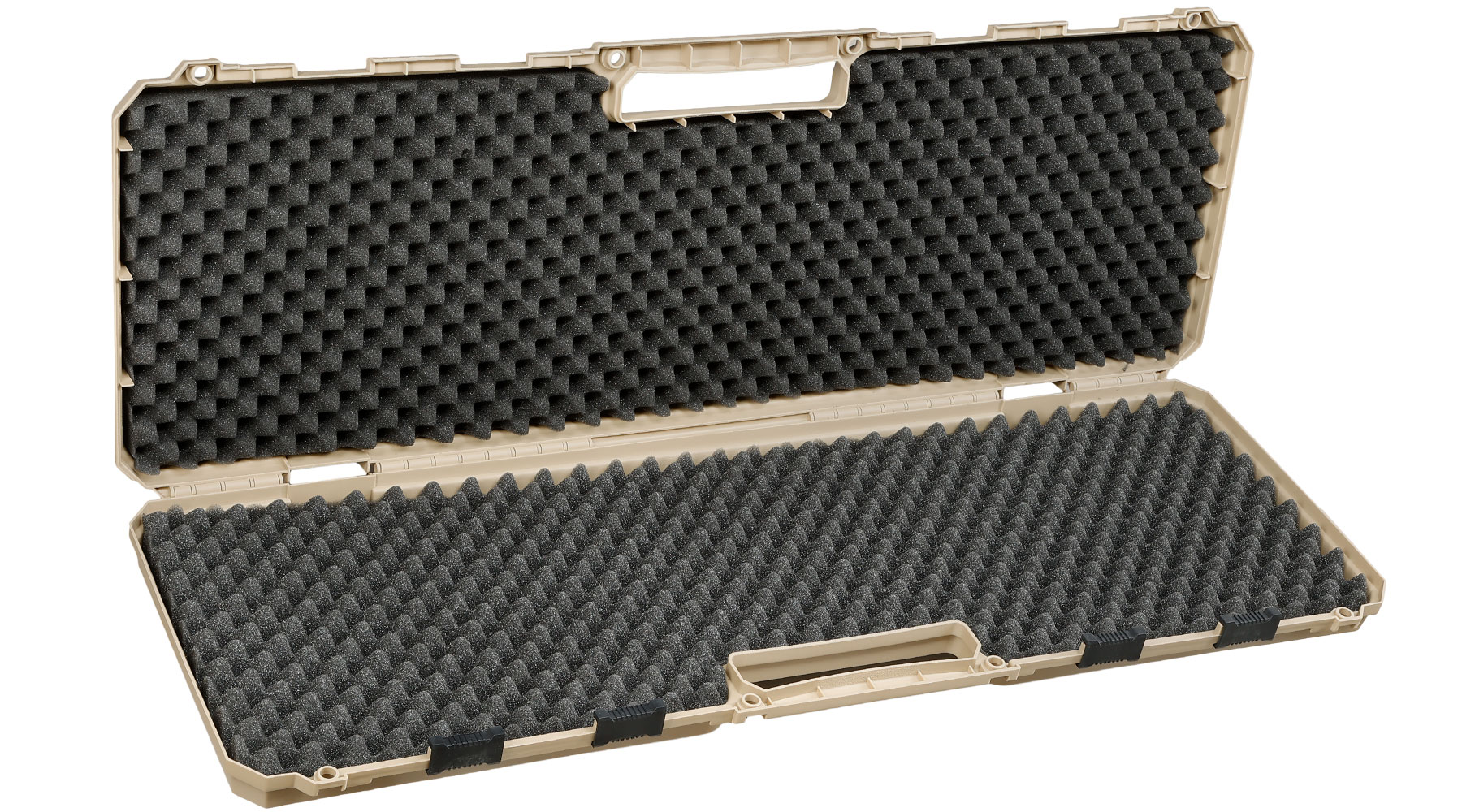 MAX Tactical Hard Case Waffenkoffer 100 x 35 x 10 cm Waben-Schaumstoff tan Bild 4