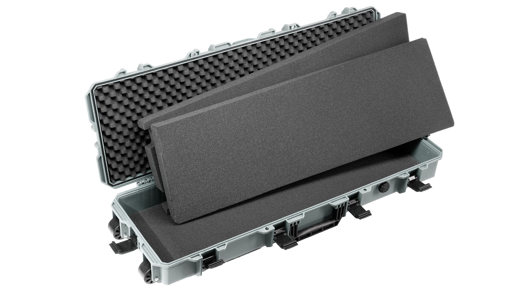 MAX Tactical Large Hard Case Waffenkoffer / Trolley 102 x 36,5 x 14,5 cm PnP-Schaumstoff grau Bild 6