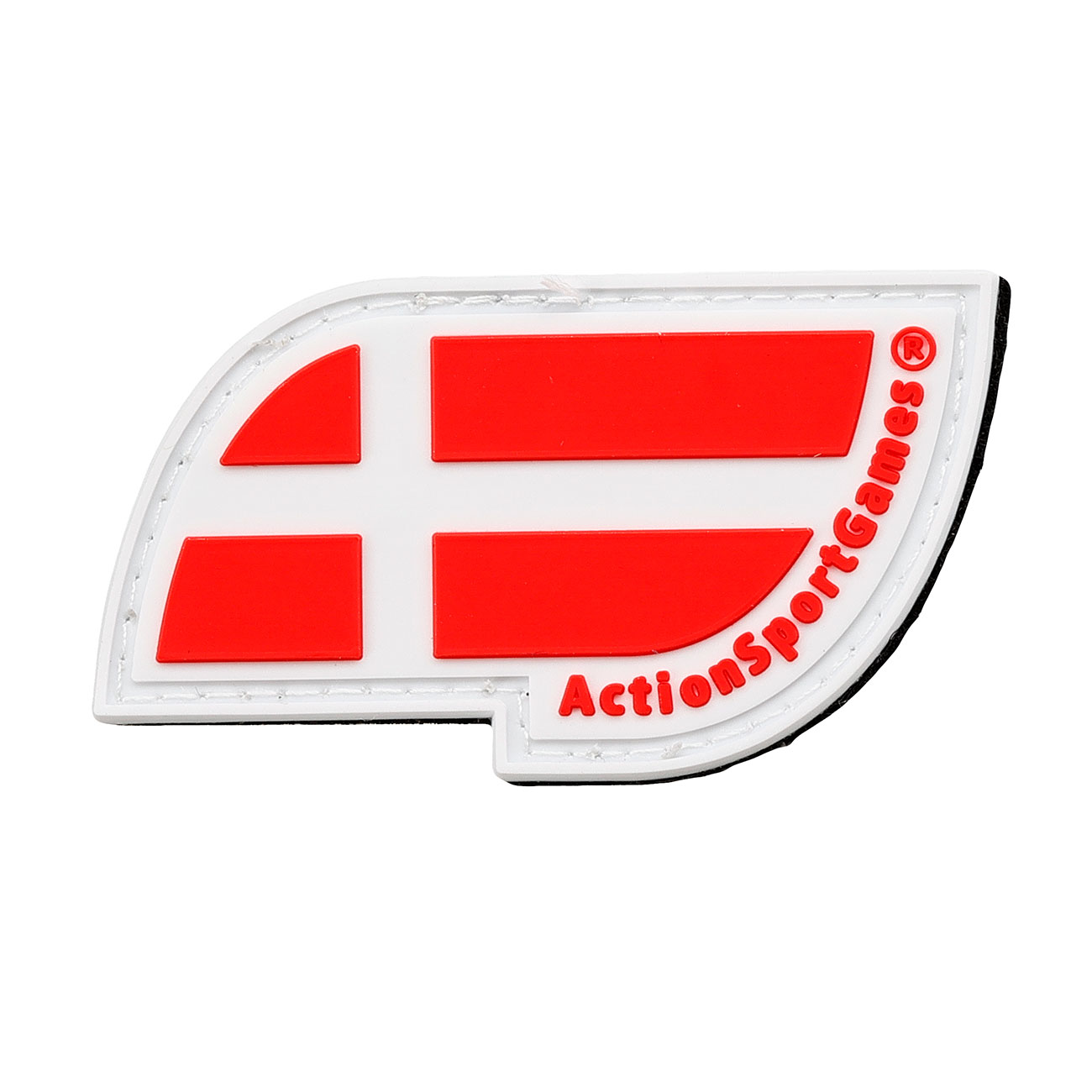 3D Rubber Patch mit Klettflche Dnemark Flagge rot / weiss