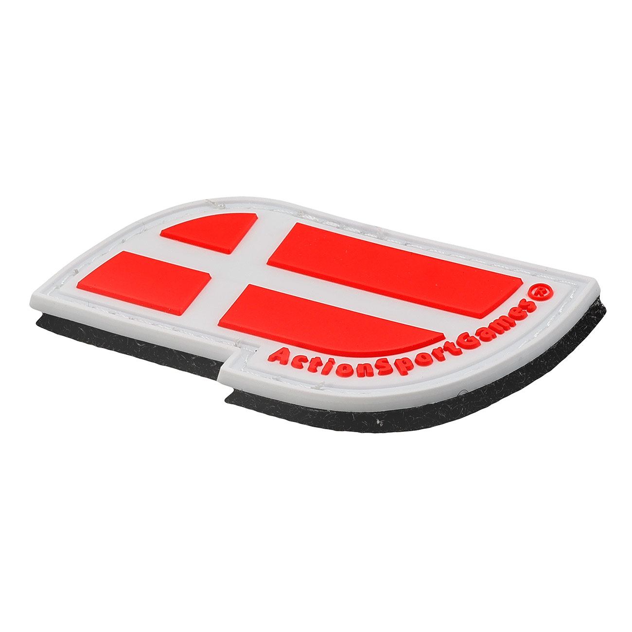3D Rubber Patch mit Klettflche Dnemark Flagge rot / weiss Bild 1