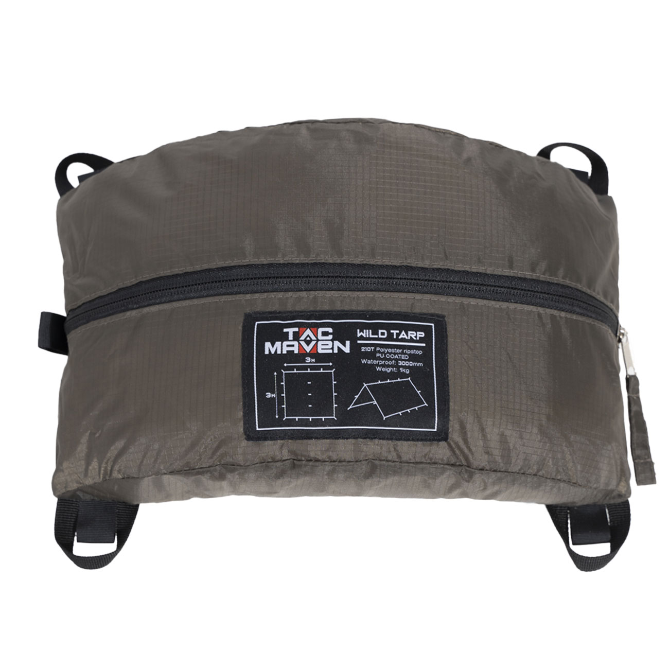 Tac Maven Mehrzweckplane Wild Tarp 300 x 300 cm RAL7013 inkl. Heringe, Schnre und Transportbeutel Bild 1