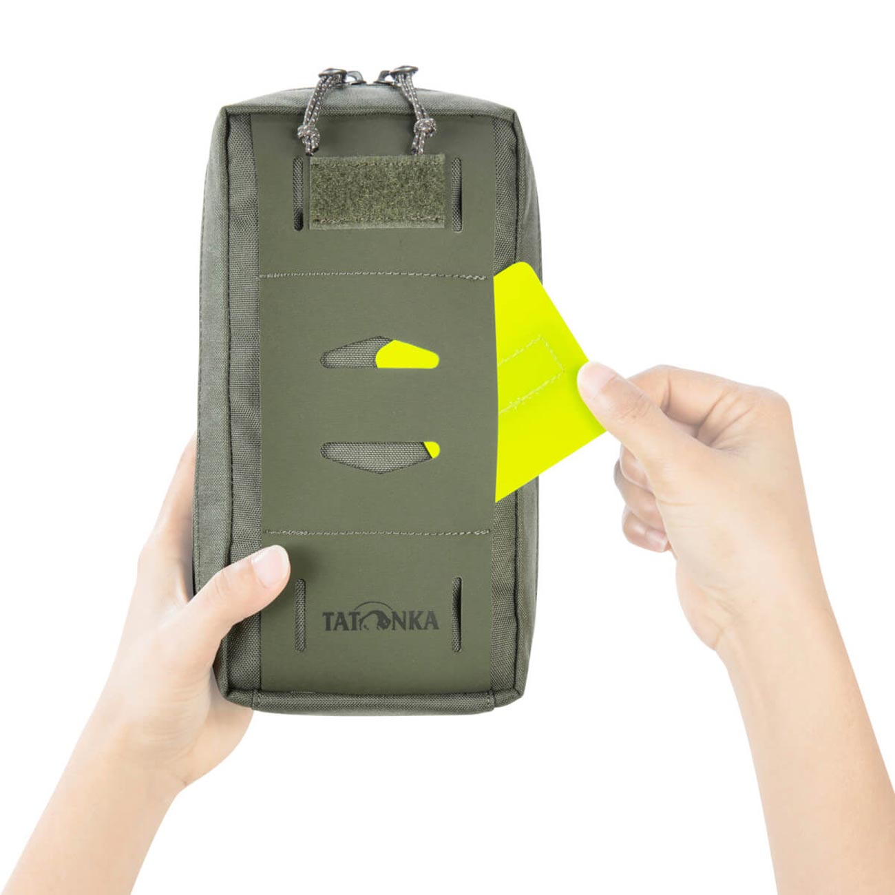 Tatonka Mehrzwecktasche Universal Pouch Molle steingrau oliv 10 x 20 cm inkl. Signalpatch Bild 6